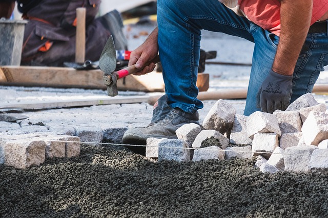 cobblestone paving
